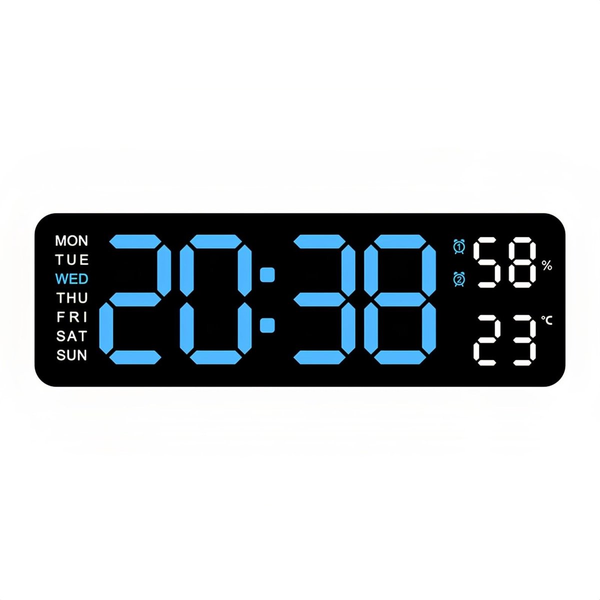 Omgoods - Digitale Wandklok met Dubbele Alarmfunctie en Temperatuurdisplay
