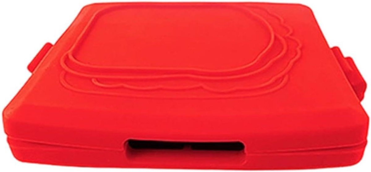 Sandwich Grill Pan - Tosti IJzer Kookpan - Ontbijt Bereiden - Opvouwbaar Compact Ontwerp - 16x14x3 cm - Rood