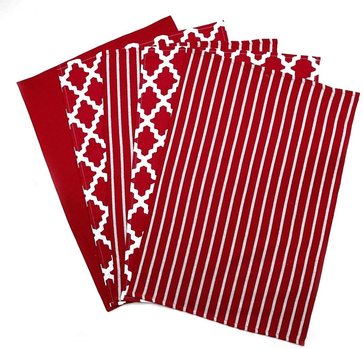 Omgoods - Penguin Home Katoenen Keukenhanddoek Set - 5 Delig Rood
