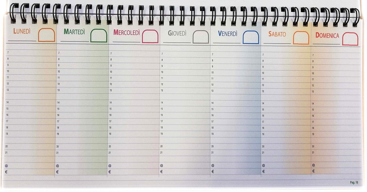 Omgoods - Italiaanse Weekly Planner zonder datum - 30 x 14 cm met spiral binding