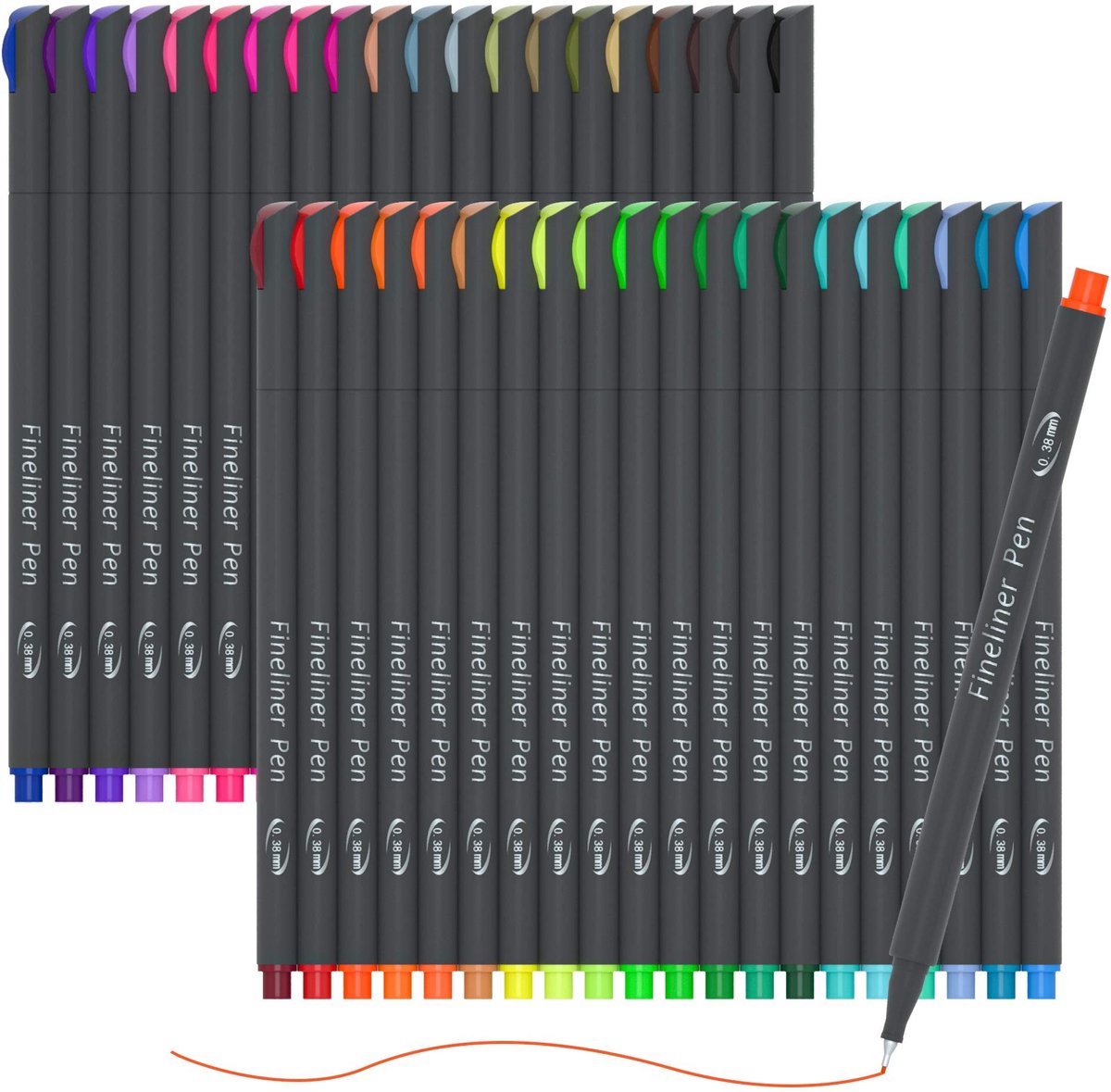 Omgoods - 46 Stuks Kleurige Journal Planner Stiften - 40 Kleurige Fineliner en Templates