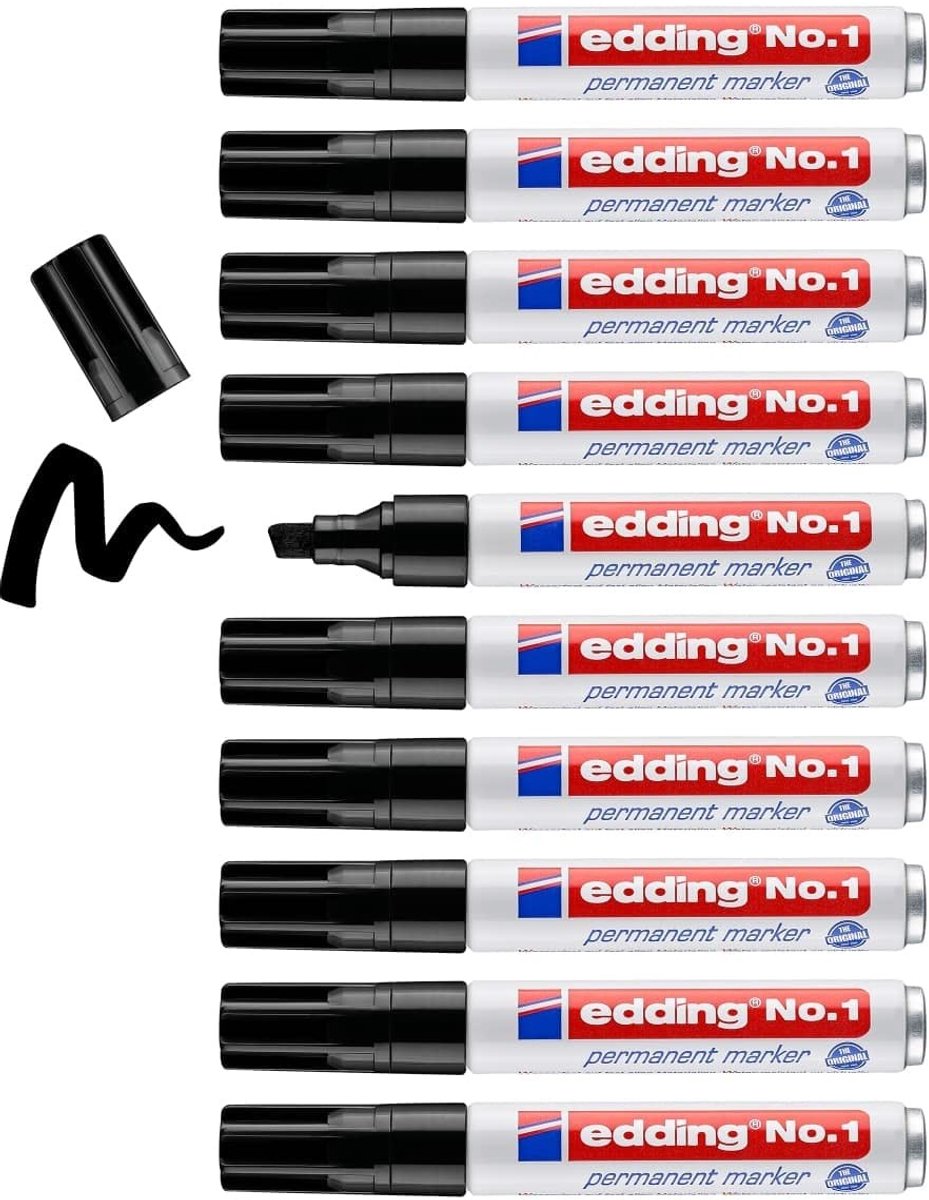 Omgoods - No. 1 Permanente Marker - Set van 10 Stuks - Zwart