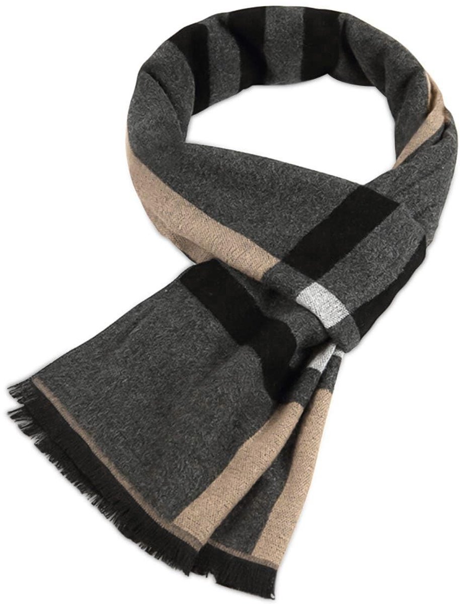 Omgoods - Premium Wollen Sjaal voor Mannen - Winter zakelijke stijl met Ruitprint