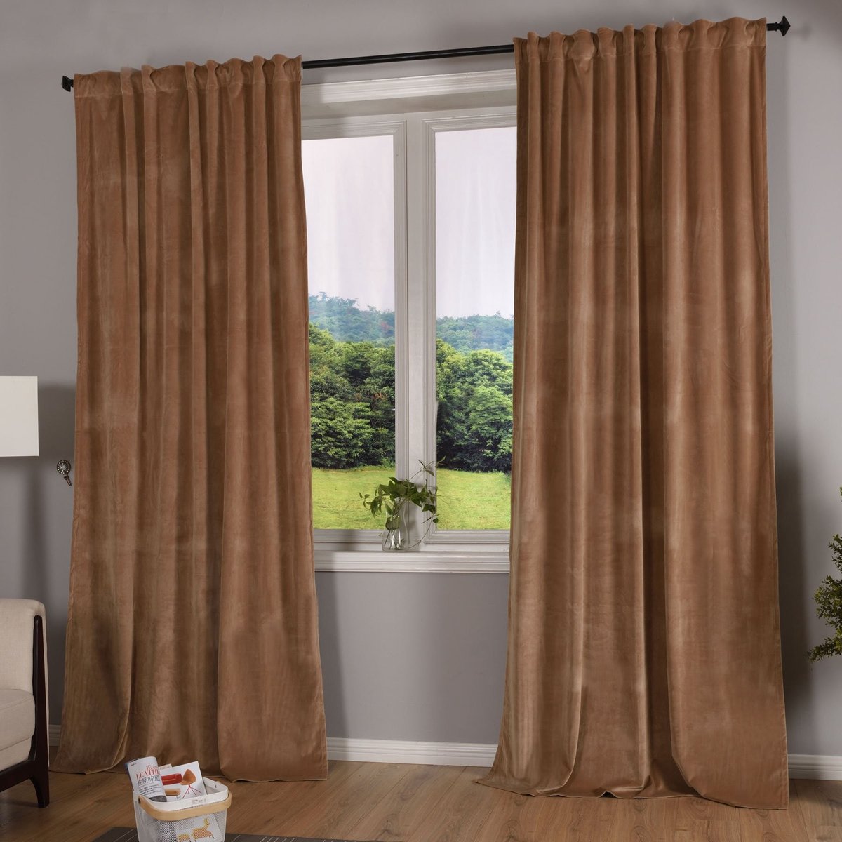 Omgoods - Gardinenbox Milano Blackout Gordijnen - Zandkleur 280 x 135 cm