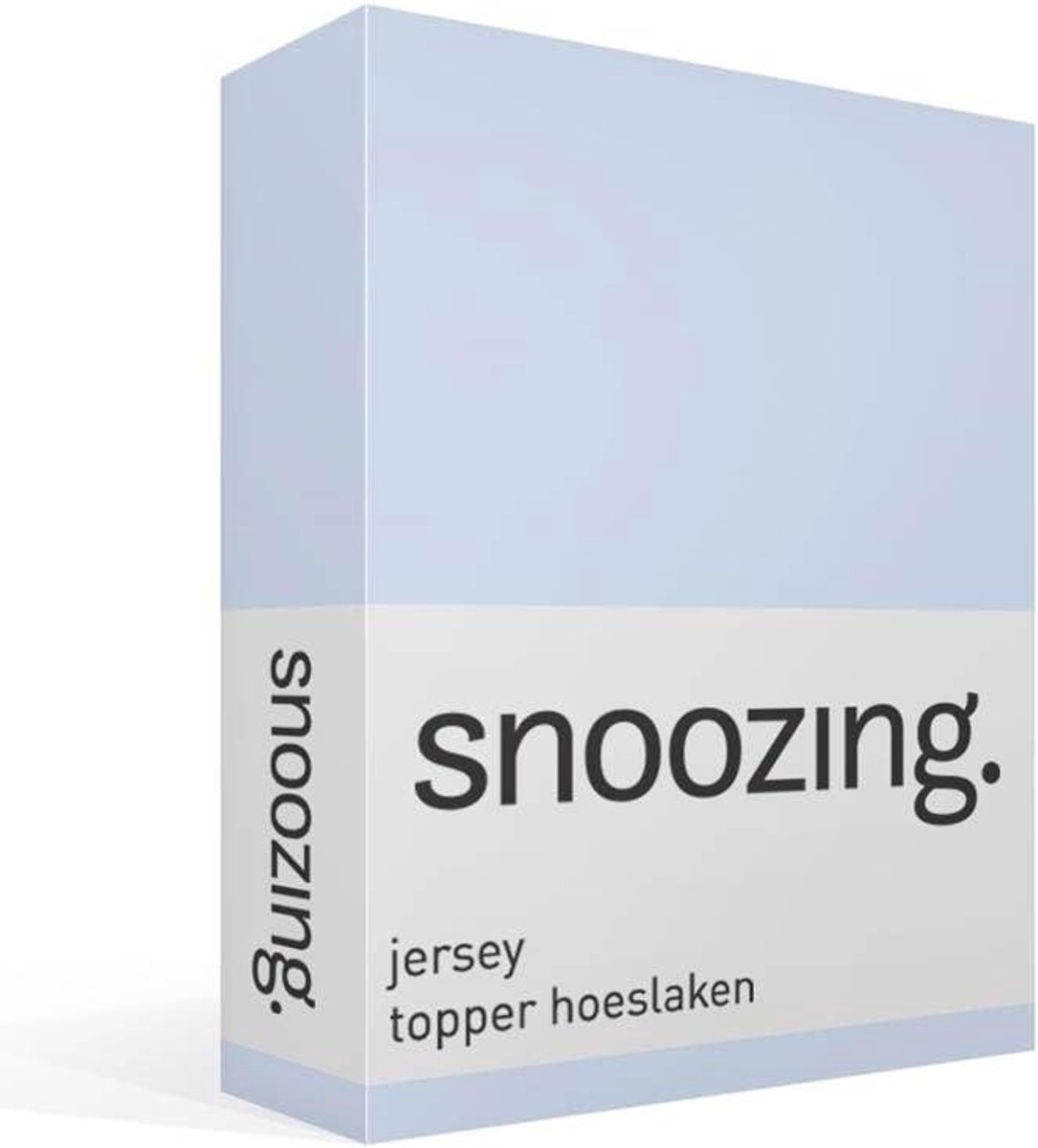 SnelShoppen - Jersey Fitted Sheet Topper 160x210/220 cm - Geschikt voor Matras tot 10 cm - Sky Kleur - 100% Katoen - Perfecte Pasvorm