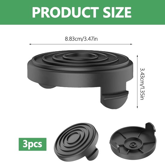 3 stuks grastrimmer spoelafdekking compatibel met Einhell TLE-02-1, vervangende trimmerkap voor Einhell GC-ET 4530 Aldi Gardenline GLR GLT — afbeelding 3