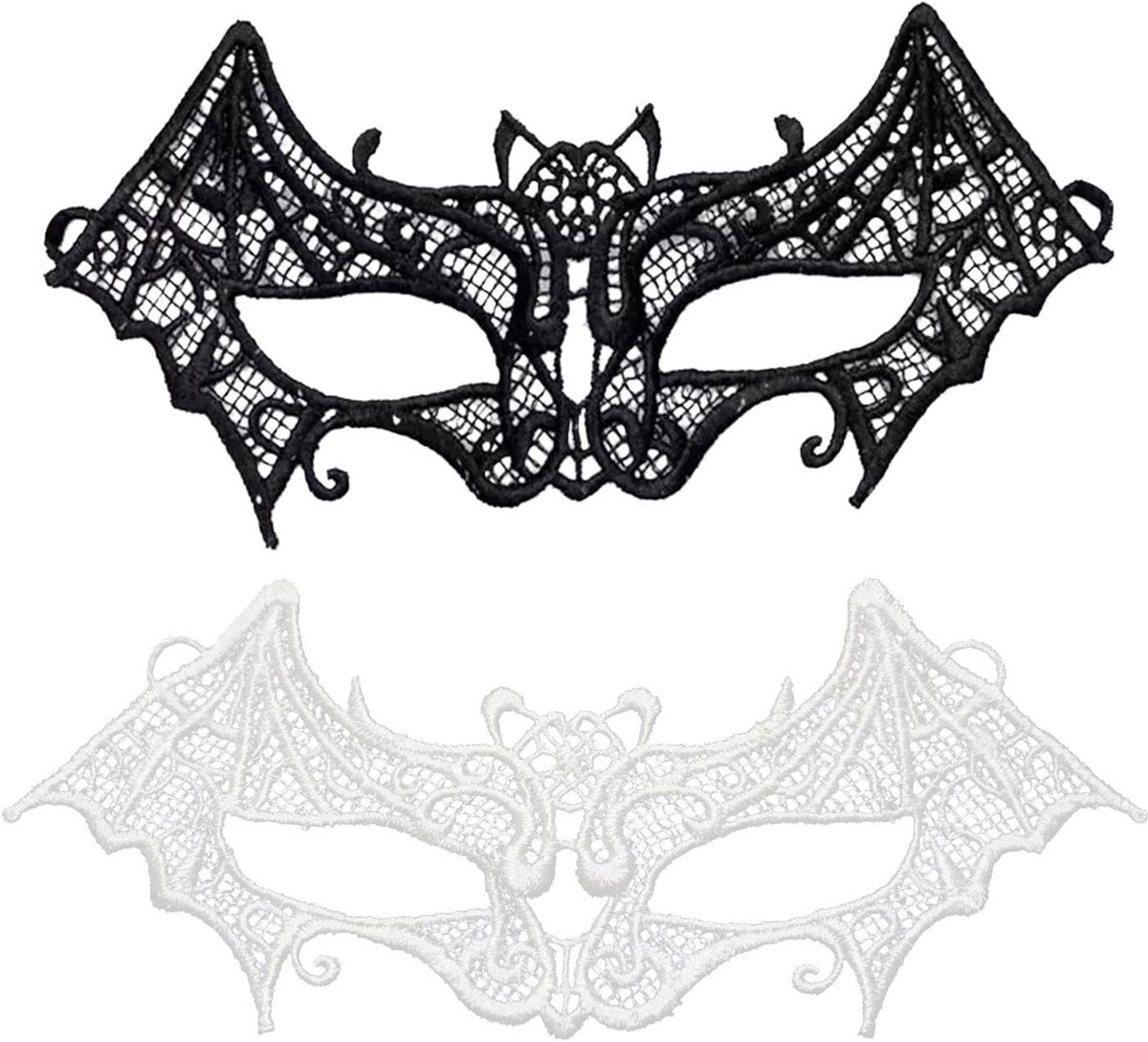 Lace oogmaskers set van 2 - zwart en wit - stijlvolle en sexy - perfect voor masquerade en feesten - ShopVlot