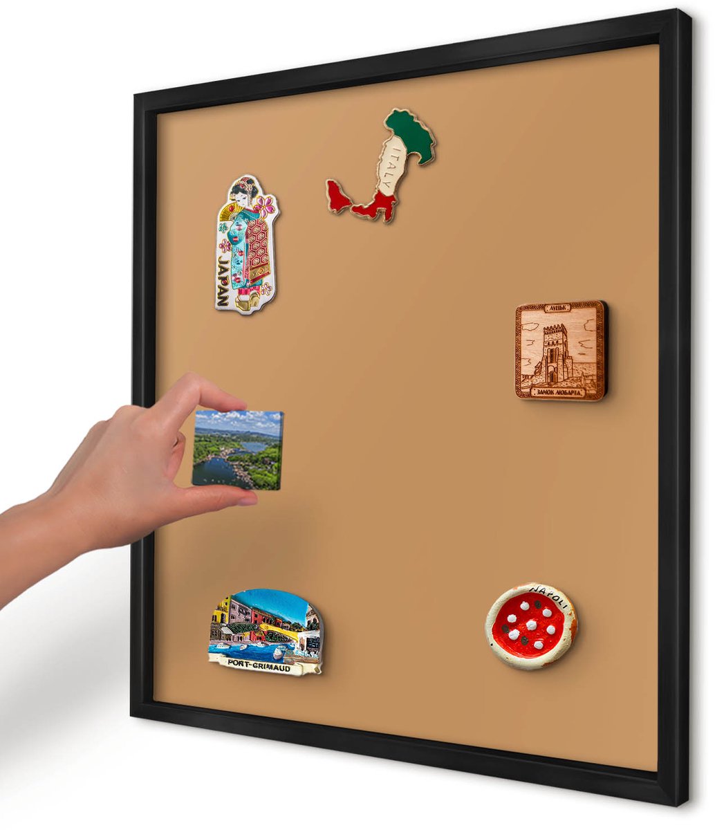 Artprintcave Oranje Magneetbord mit Zwart Frame - 50x50 cm - Doffe Oranje Magnetische Organizer - Minimalist Magnetisch Bord - Achtergronden En Patronen