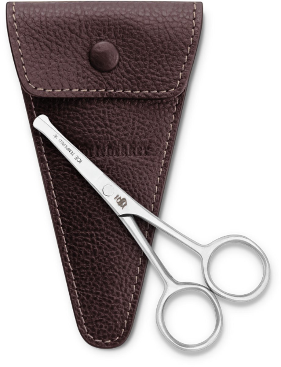 Störtebekker® Premium Baardschaar 'Dagger' 11,4 cm - Beard Scissors met Afgeronde Punten - Rvs Baardschaar Heren - Incl. Lederen Etui - Made in Solingen Germany