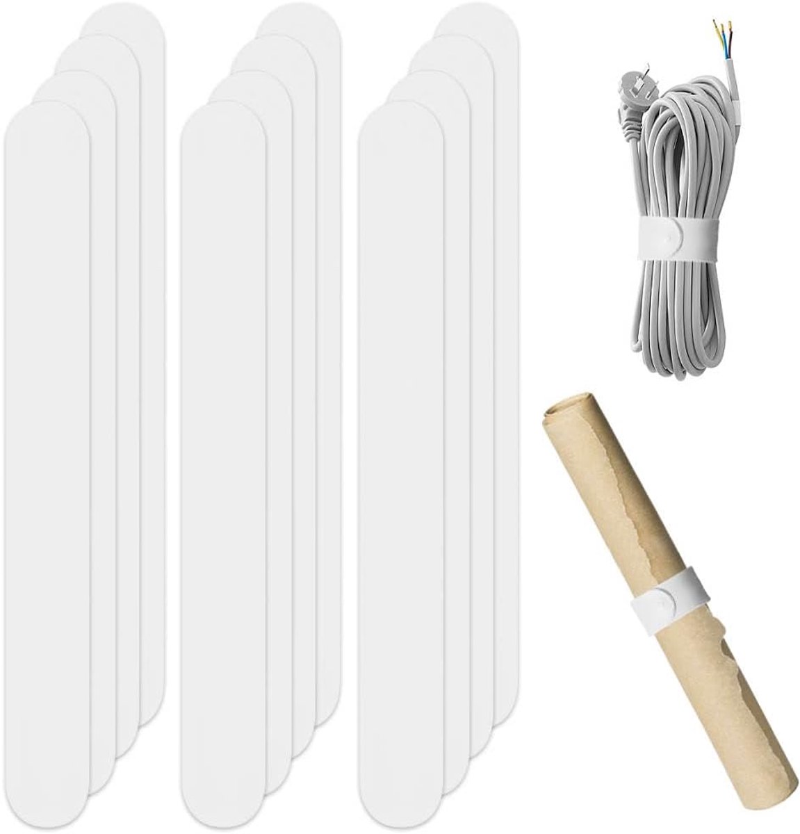12 stuks witte flip wraps siliconen bedekte metalen strips flip