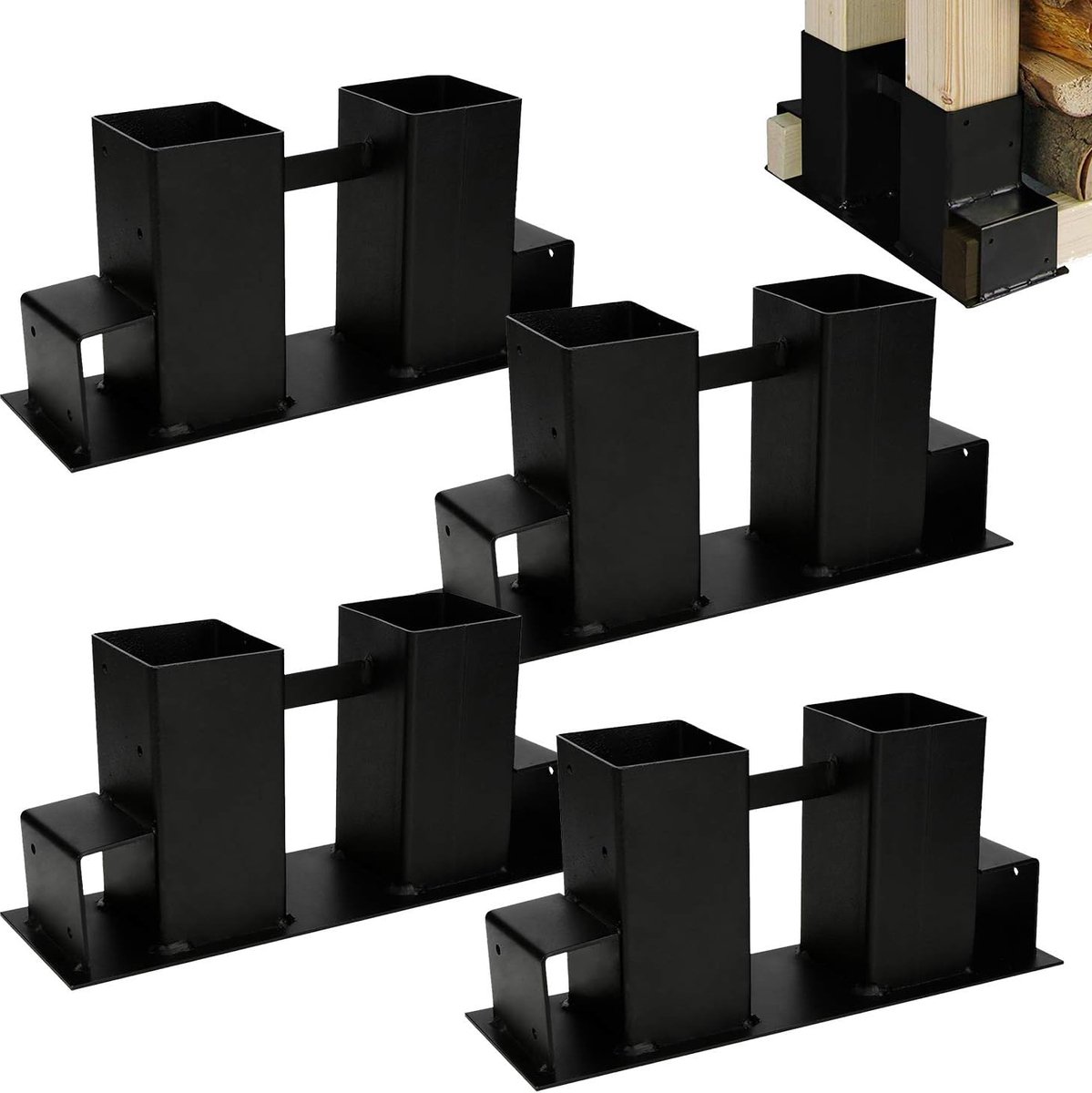 Houtstapelhulp, 4 stuks, stabiele stapelhulp, brandhout, stapelhulp