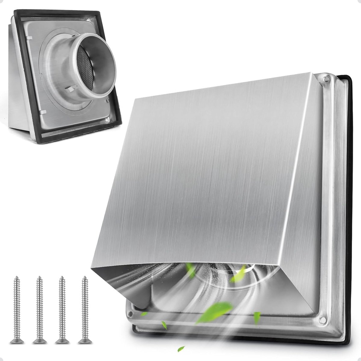 Ventilatierooster Van Roestvrij Staal, 100 mm Weerbestendig Rooster