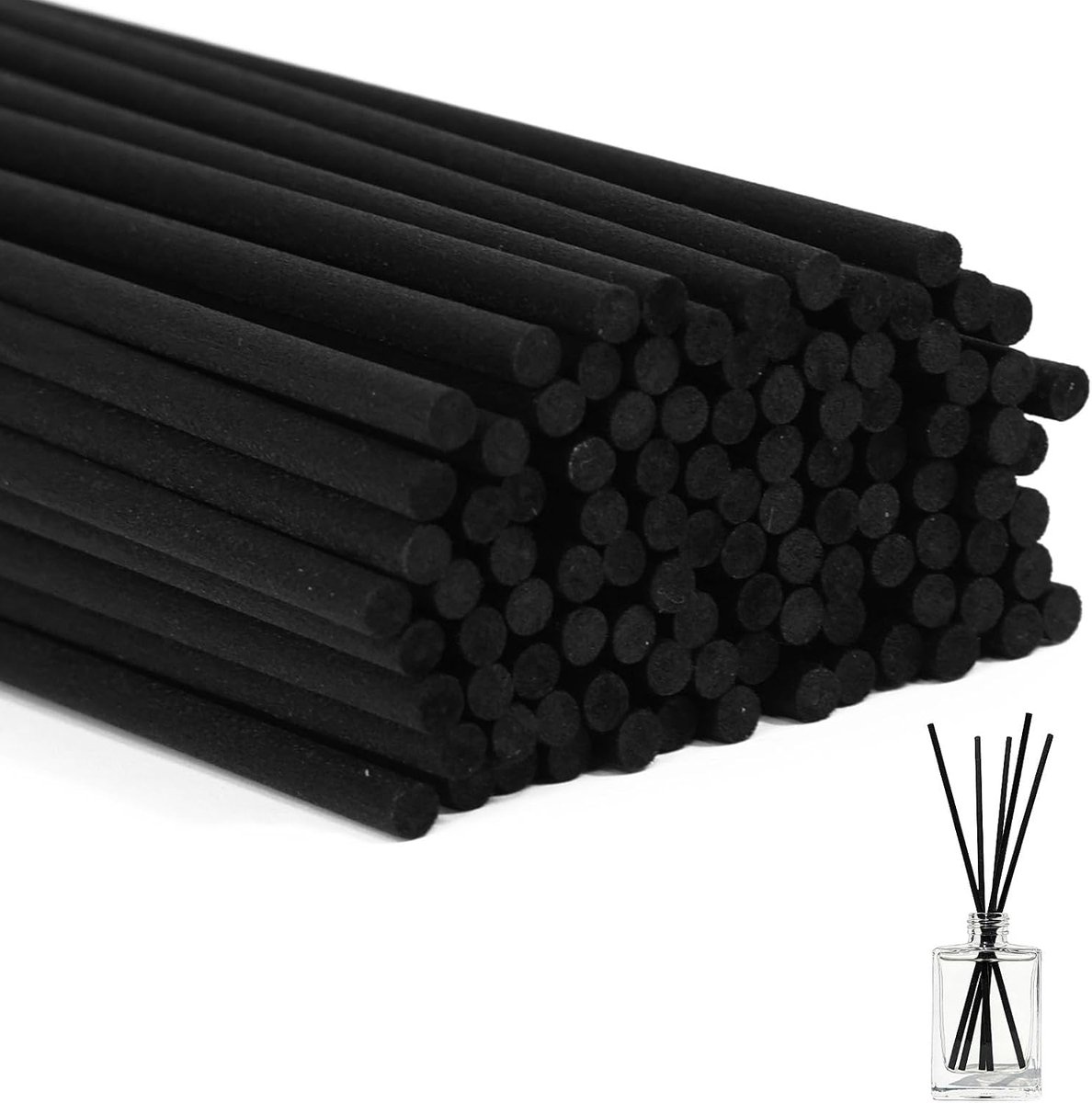 Geuroliesticks 40cm - Zwarte rietstokken - Voor diffuser met essentiële oliën - Ideaal voor aromatherapie - ShopVlot