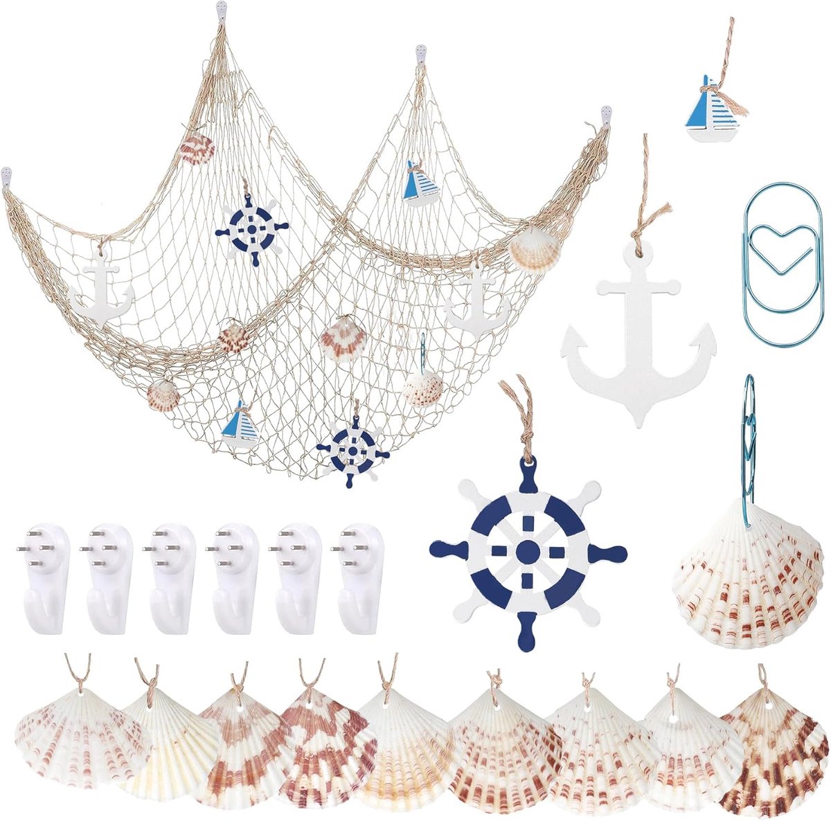 Decoratief Visnet 1M*2M Visnet om op te Hangen voor Maritieme Decoratie，Wanddecoratie