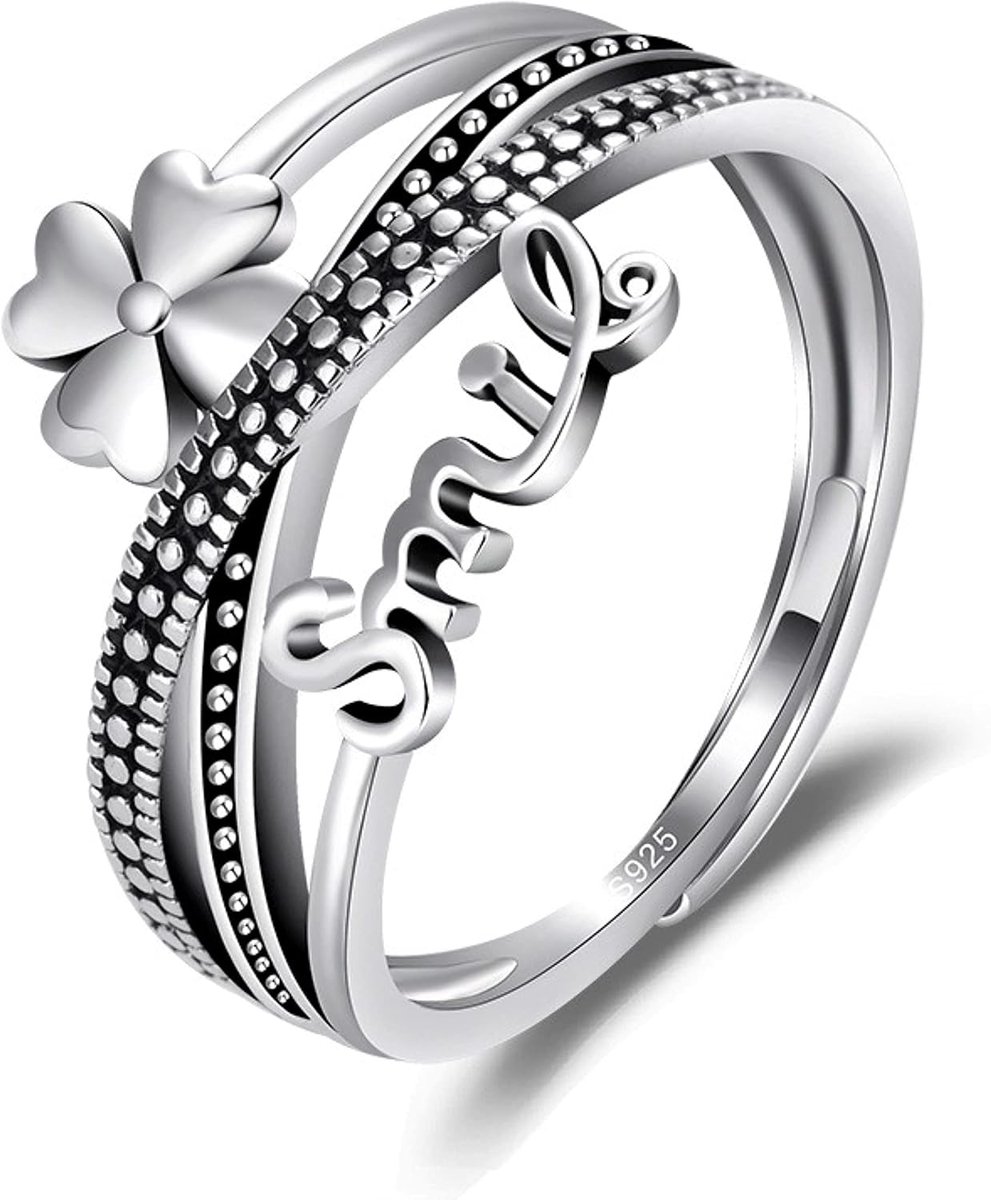 925 Sterling Zilver Platina Vergulde Verstelbare Ring voor Vrouwen