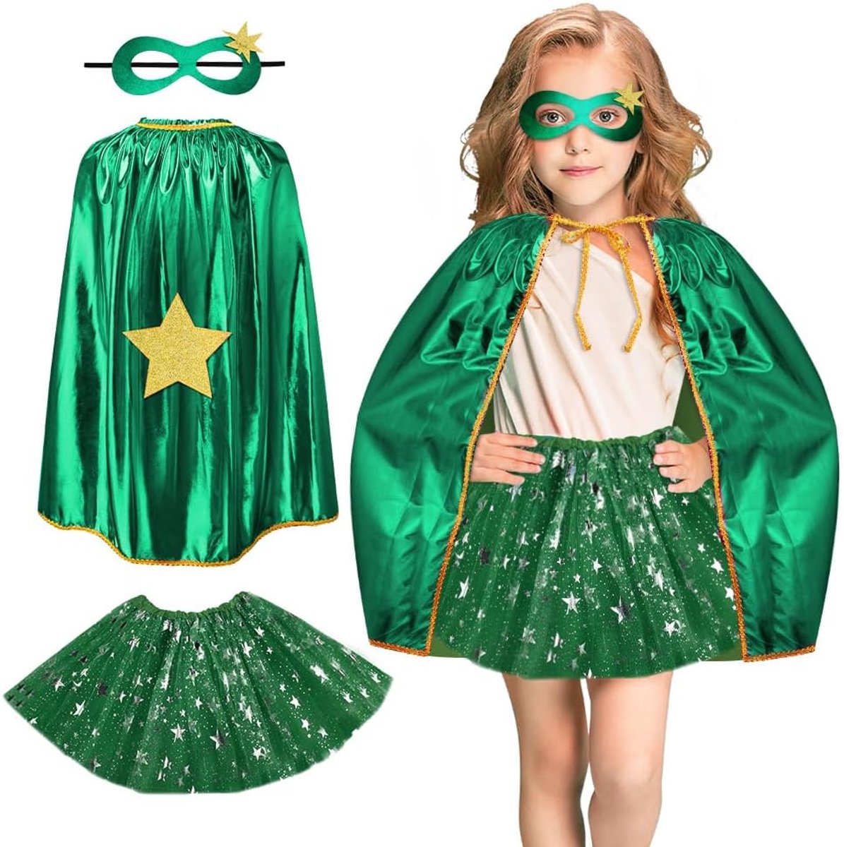 Kostuums Heroes Capes Kit, Kids Capes Cloak Dress Up Set met Masker