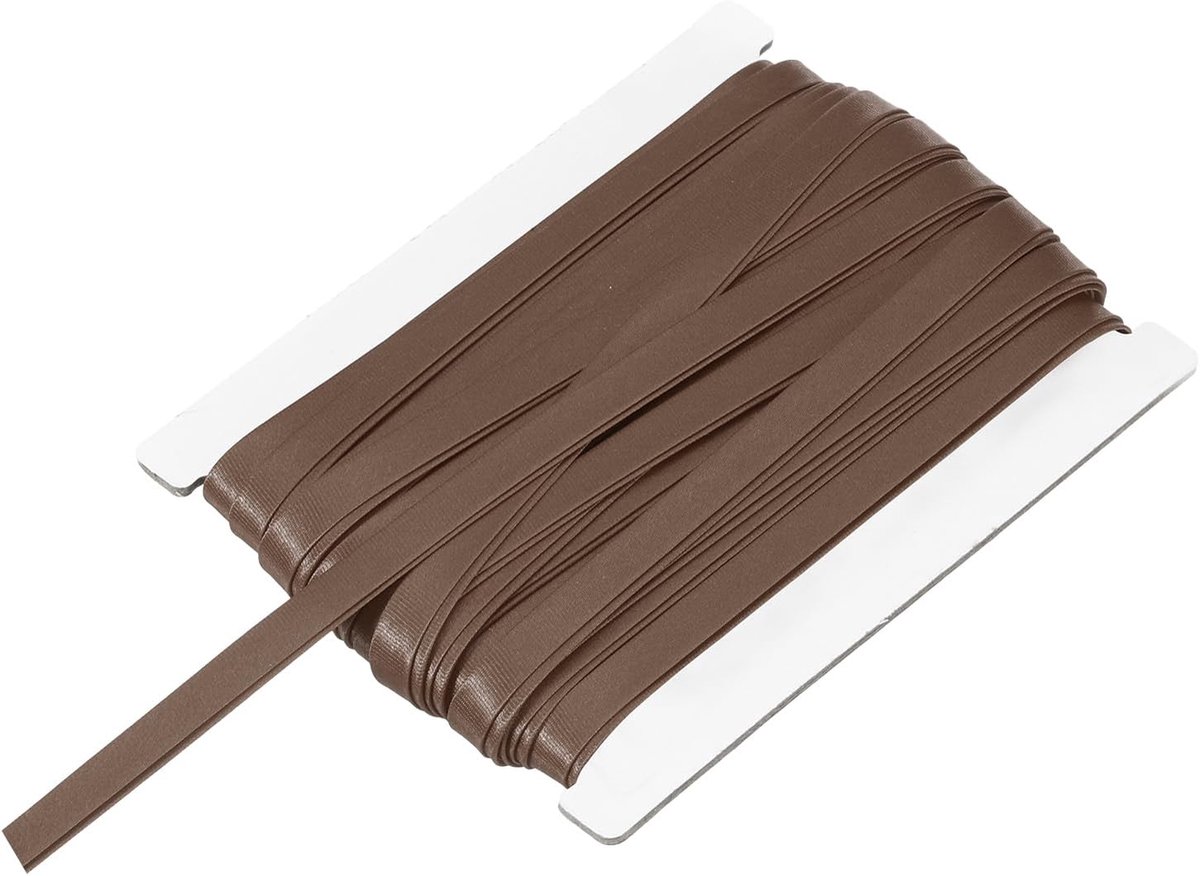 Double Fold Bias Tape voor naaien, 1/3 inch x 12 Yards Satijn Pre-Fold Continuous Binding Tape voor Zoom Stikken Naaien DIY Ambachten, Bruin