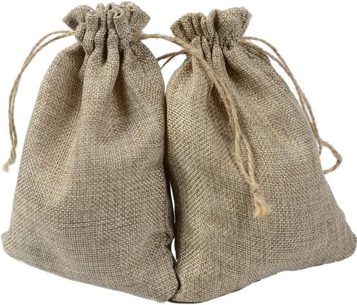 jute tassen met trekkoord herbruikbare linnen jute geschenktassen voor sieraden tassen bruiloft partij en doe-het-zelf ambacht