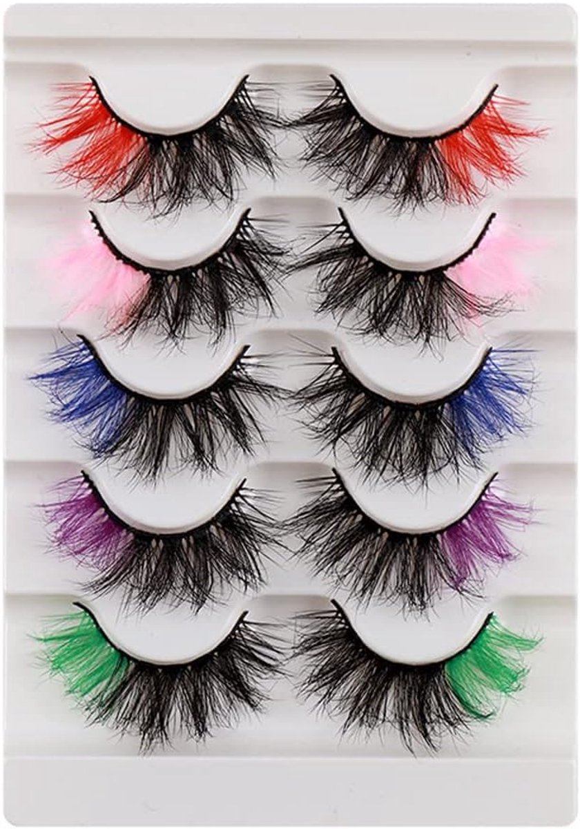 Valse wimpers, kleurrijk, pluizige Wispy, natuurlijk volume