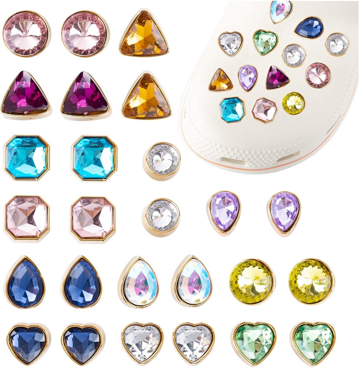 Schoen Decoratie Charms Bling Crystal Diamond Schoenen Charms voor Vrouwen Parel Sieraden Charms Polsband Accessoires Party Gunsten Moederdag Gift Tiener Meisjes Vrouwen Party van
