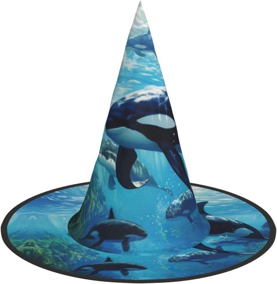 Heksenhoed - Verkleedhoed Cosplay - Halloween Carnaval - Opvouwbaar Ontwerp - 38 cm Buitendiameter - Zwart