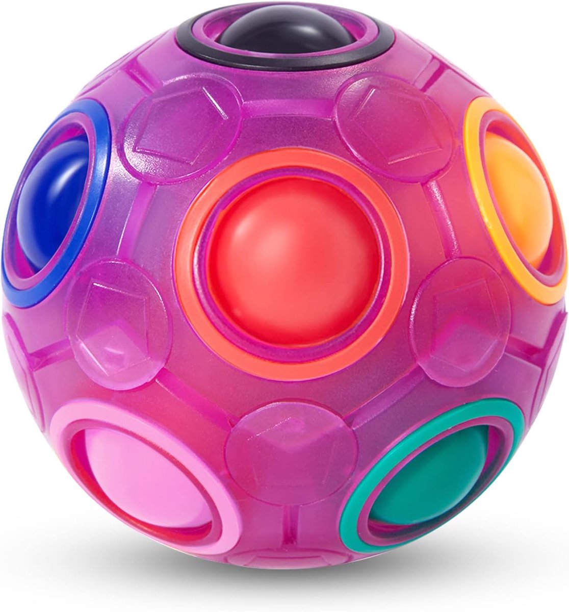 Magische Regenboog Puzzel Bal, Fidget Bal Puzzel Spel Fun Stress Reliever Magische Bal Brain Teaser Bal Speelgoed Voor Kinderen Tieners & Volwassenen