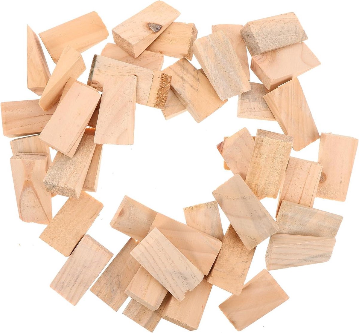 Houten Deurstopper Wig - Deurwig Antislip - Deuren Beveiligen - Massief Houten Constructie - 7.00X3.70X1.90CM - Khaki