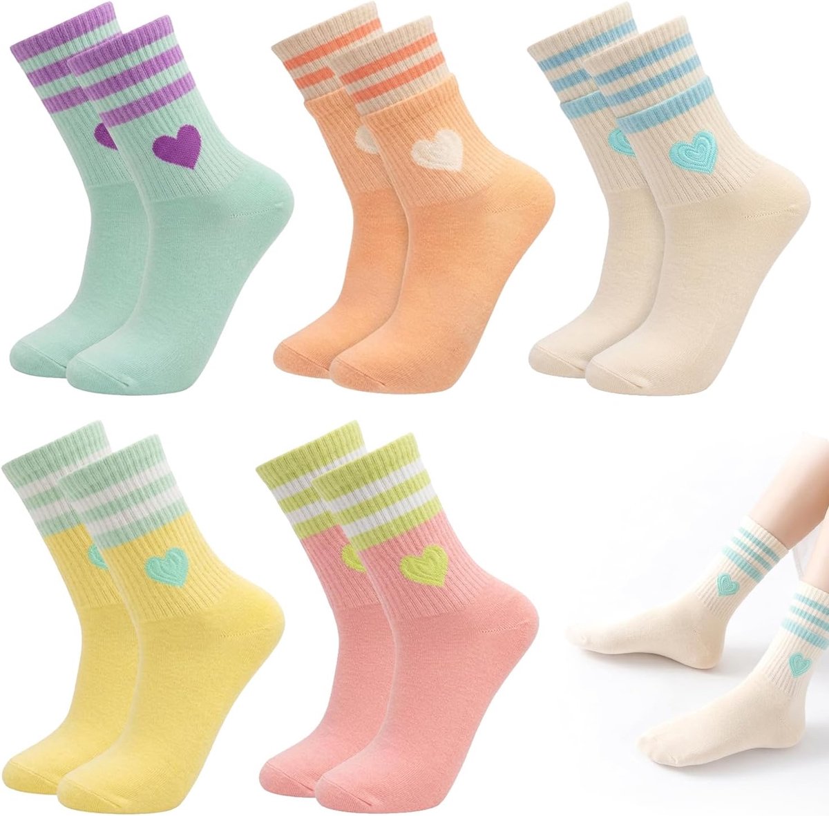 Sokken meisjes, 6-8 jaar, schoenmaat 28-31, leuke love patroon