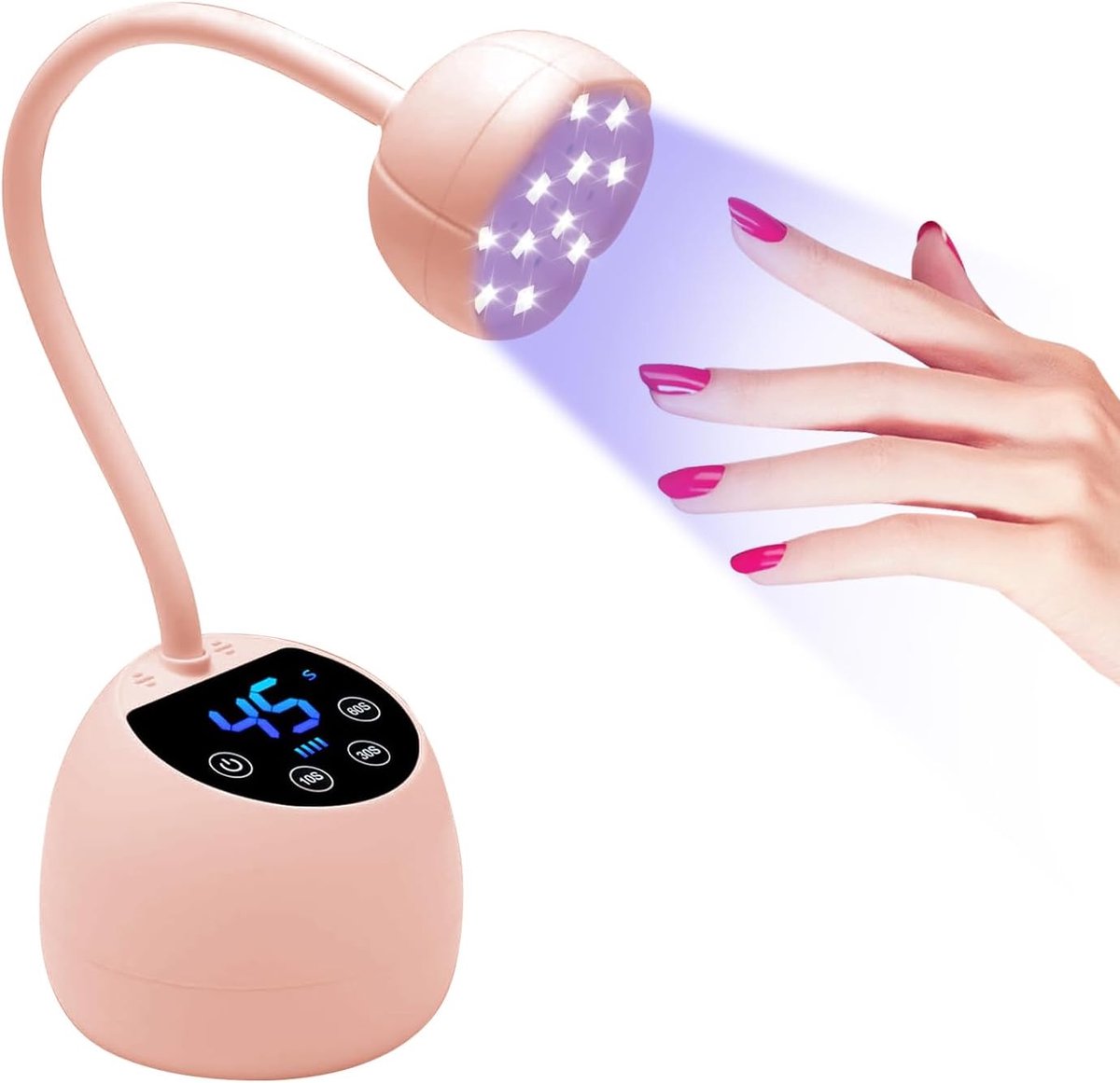 SnelShoppen - Mini UV Nagellamp met LCD Display, Intelligente Sensor, 36W Gel Nagellamp, 12 LED Lampjes, Dubbele Lichtbron, Voor Thuis en Salon Gebrui