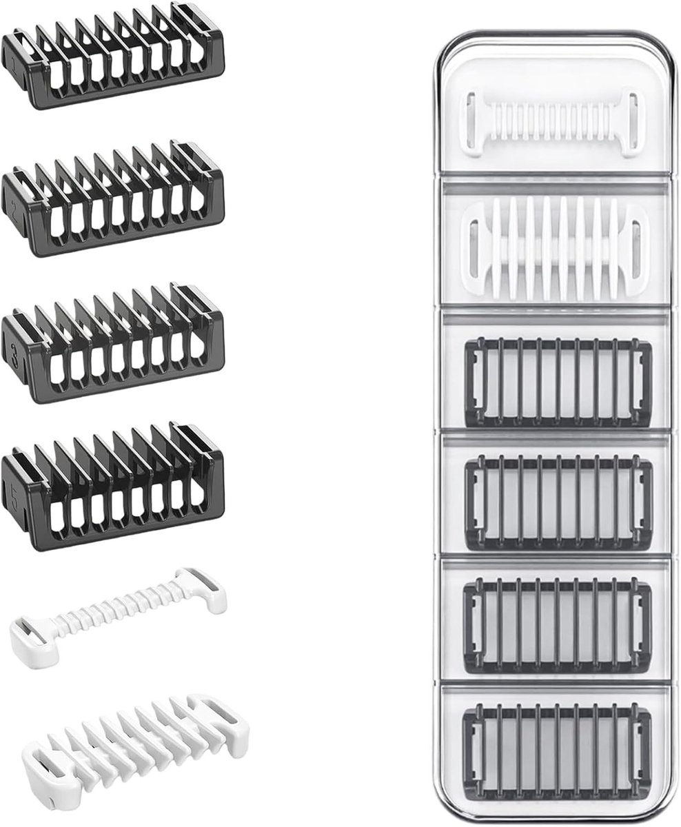 Intimhautschutz Vervangende Mesjes en Beschermkammen met Hard Case voor Philips One Blade QP Series, Inclusief 0/3 mm Bodykam en 1/2/3/5 mm Beschermaccessoires