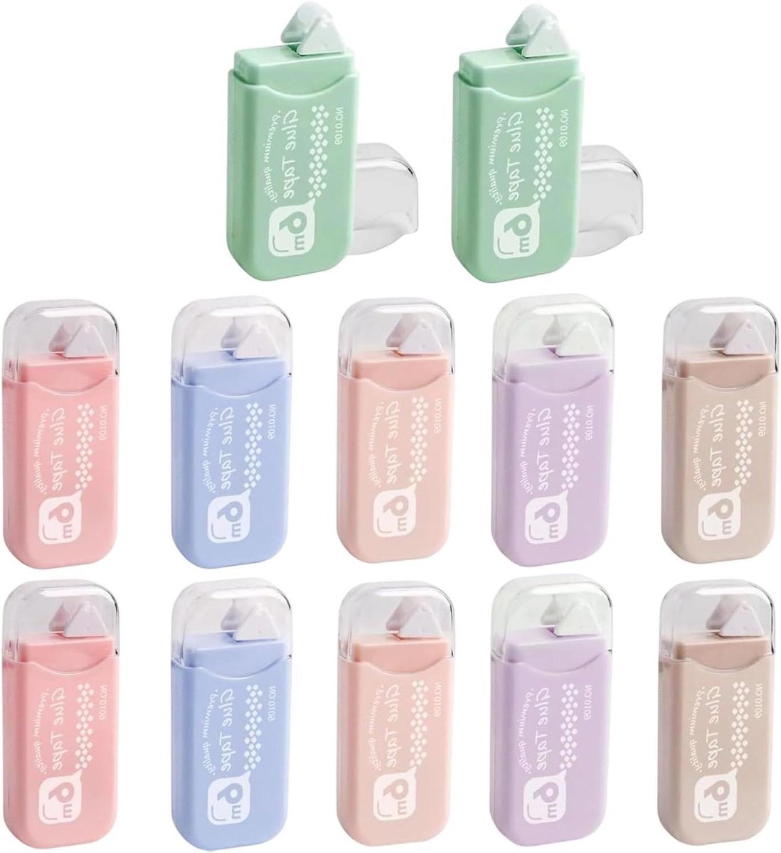 Dubbelzijdige Plakroller - Lijmroller Tape - Scrapbooking Maken - Slijtvaste Behuizing - 12 Stuks - Wit