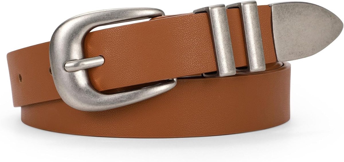 Leren damesriem, modieuze leren tailleriem voor broeken en jeans