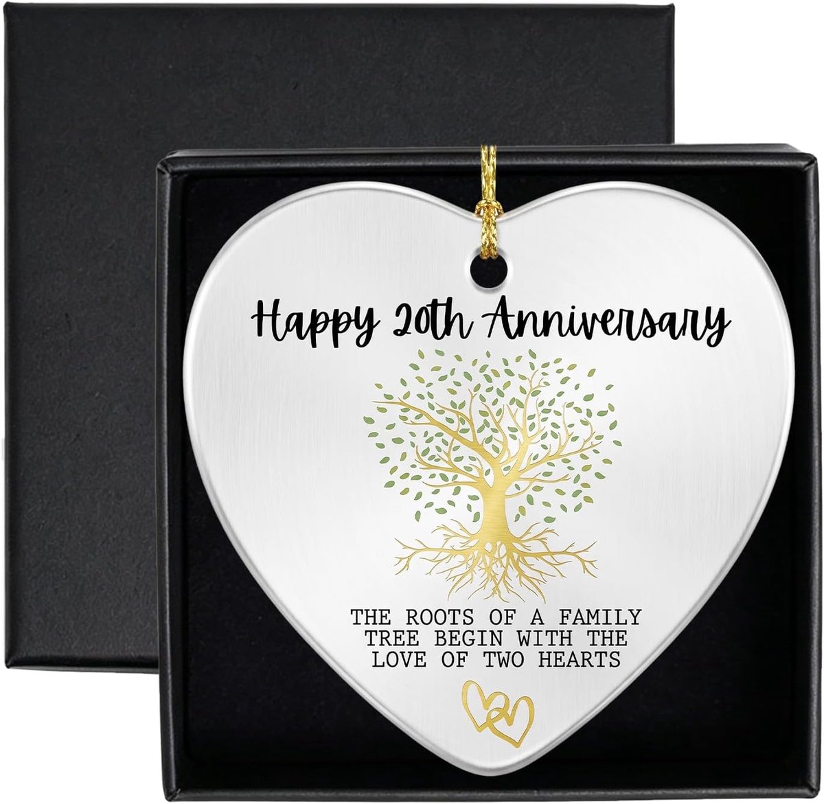 20 Jaar Getrouwd, Keramisch Hangend Hart voor Echtpaar, Decoratieve