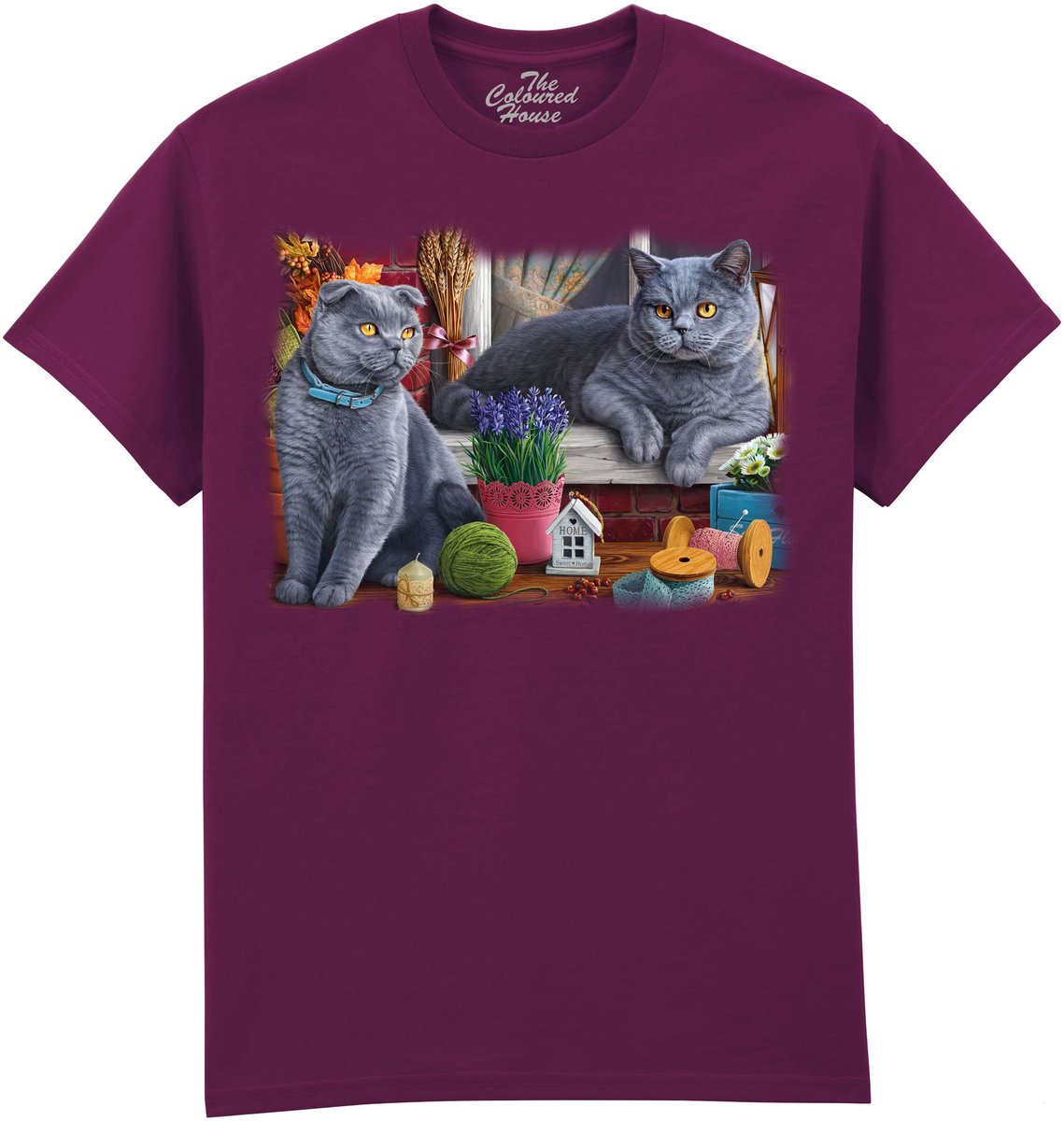 Britse Korthaar Katten British Cats The Coloured House T-shirt M