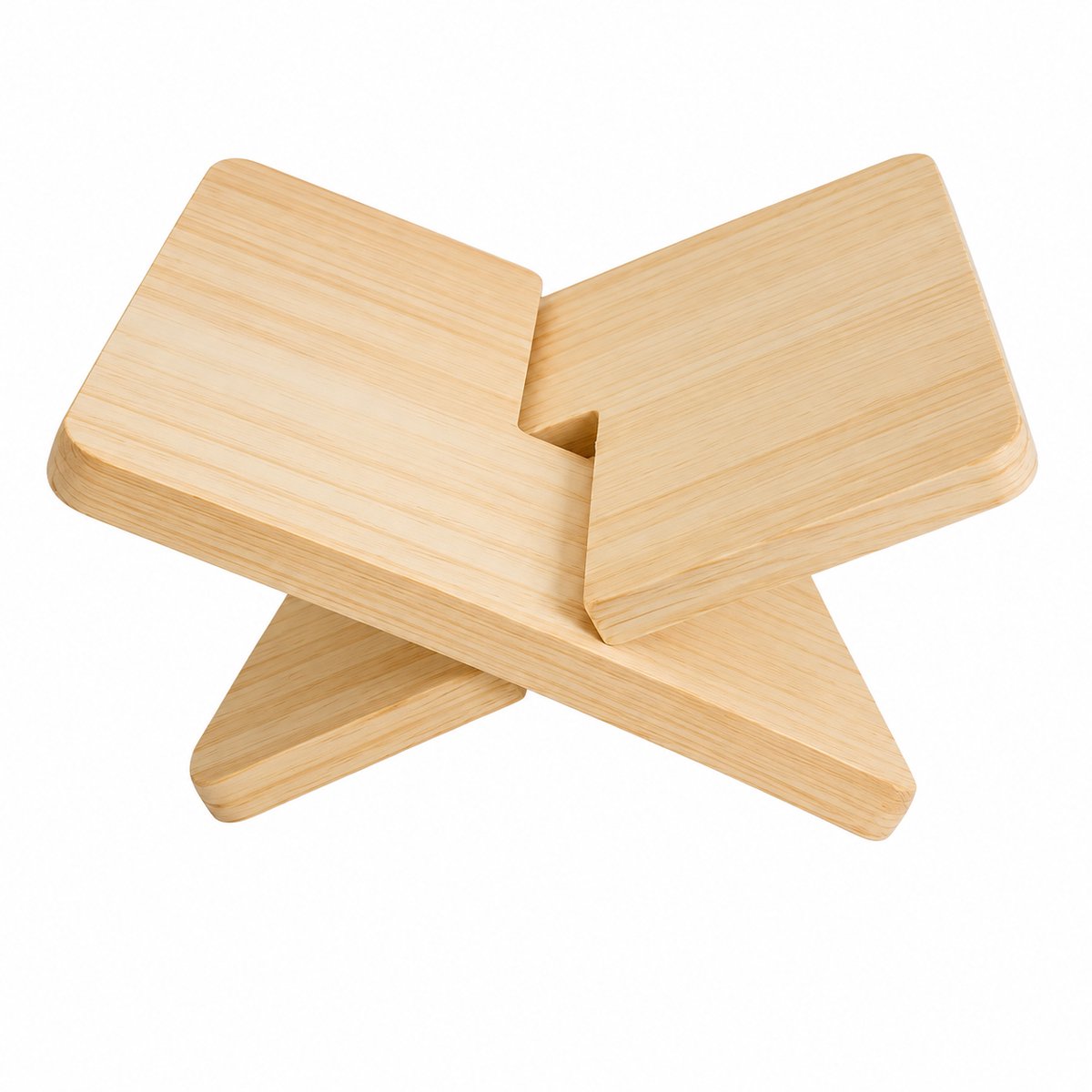 VHV - Boekenstandaard - X-vormige houten boekenhouder met antislipbasis - Naturel - Voor bureau, lezen en boekpresentatie