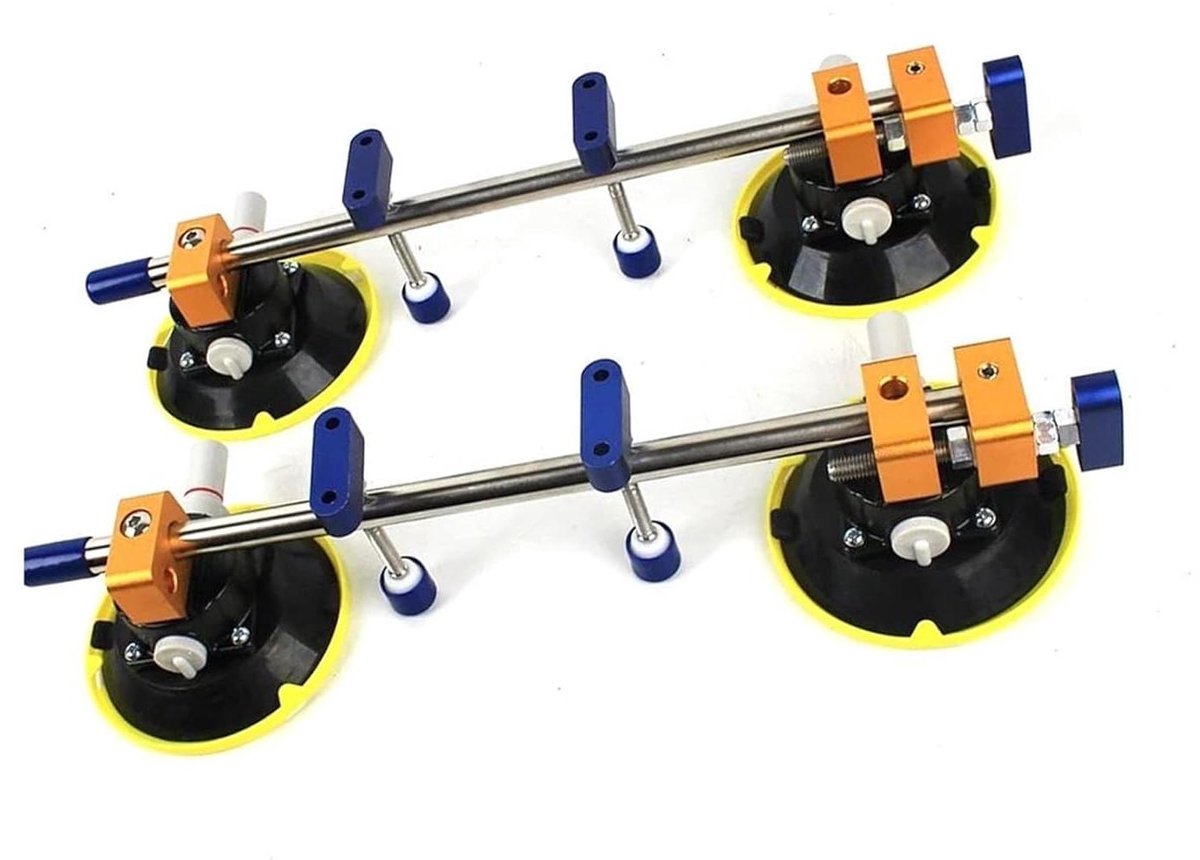 Naden Zetter - Platen Koppelen Tool - Naden Egaliseren - Dubbele Zuignap - 6 inch Cups - Zilver
