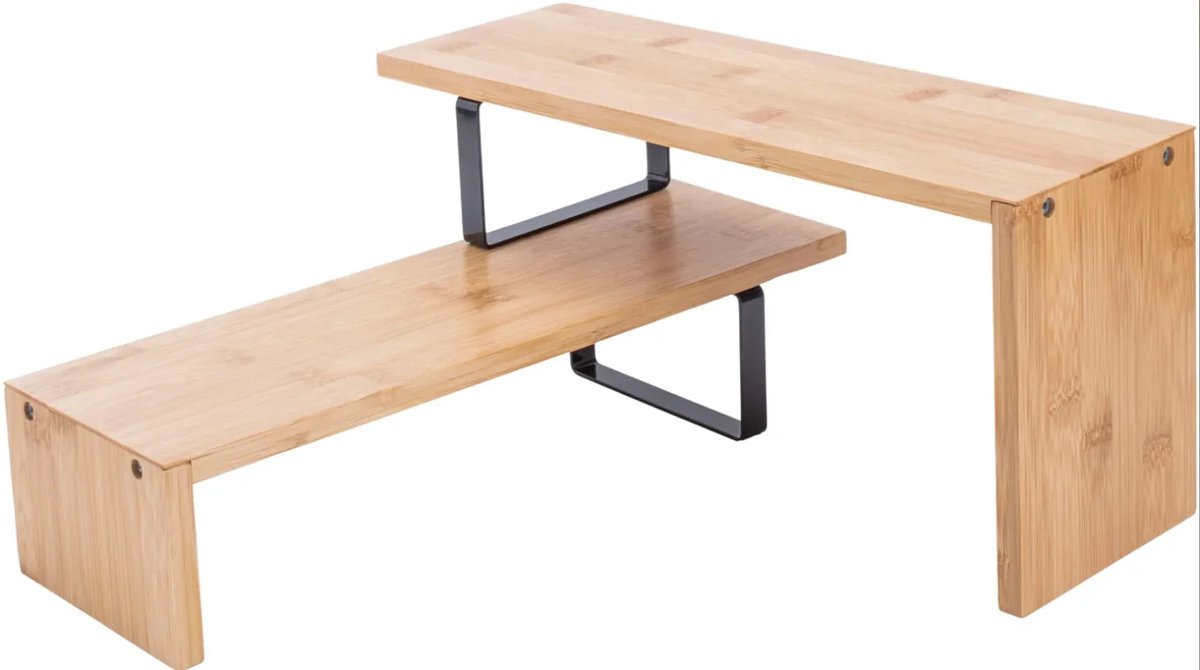 Bamboe keukenrek met 2 niveaus