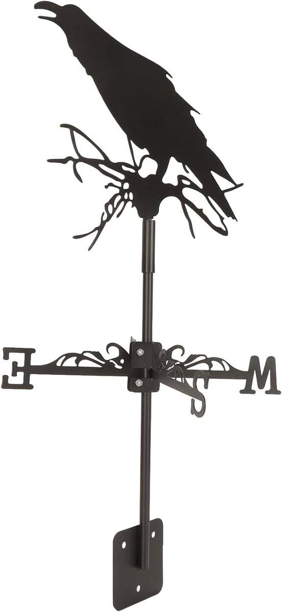 Windwijzer Kraai Windwijzer IJzeren Windwijzer met Kraaiornament - Duurzame Metalen Windwijzer, voor Buitentuin, Boerderijdecor, Windrichtingindicator - Kraai