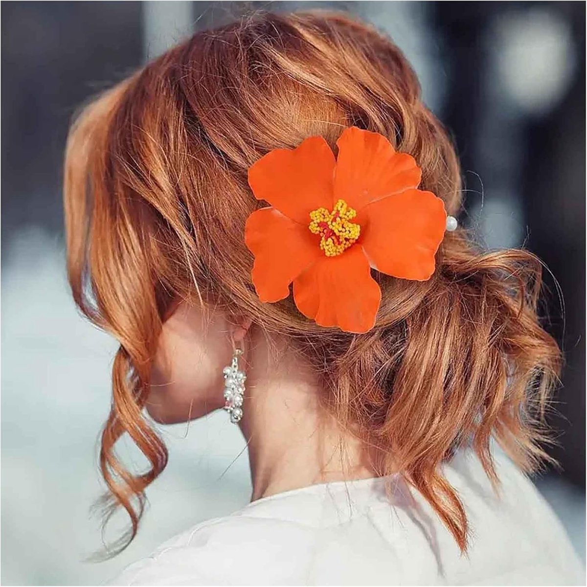 Haarspelden oranje bloemen haarspelden kunstbloem clips plumeria clip barrette plumeria hibiscus haarspeld bruid bruiloft haarspeld zomer strand accessoires sieraden