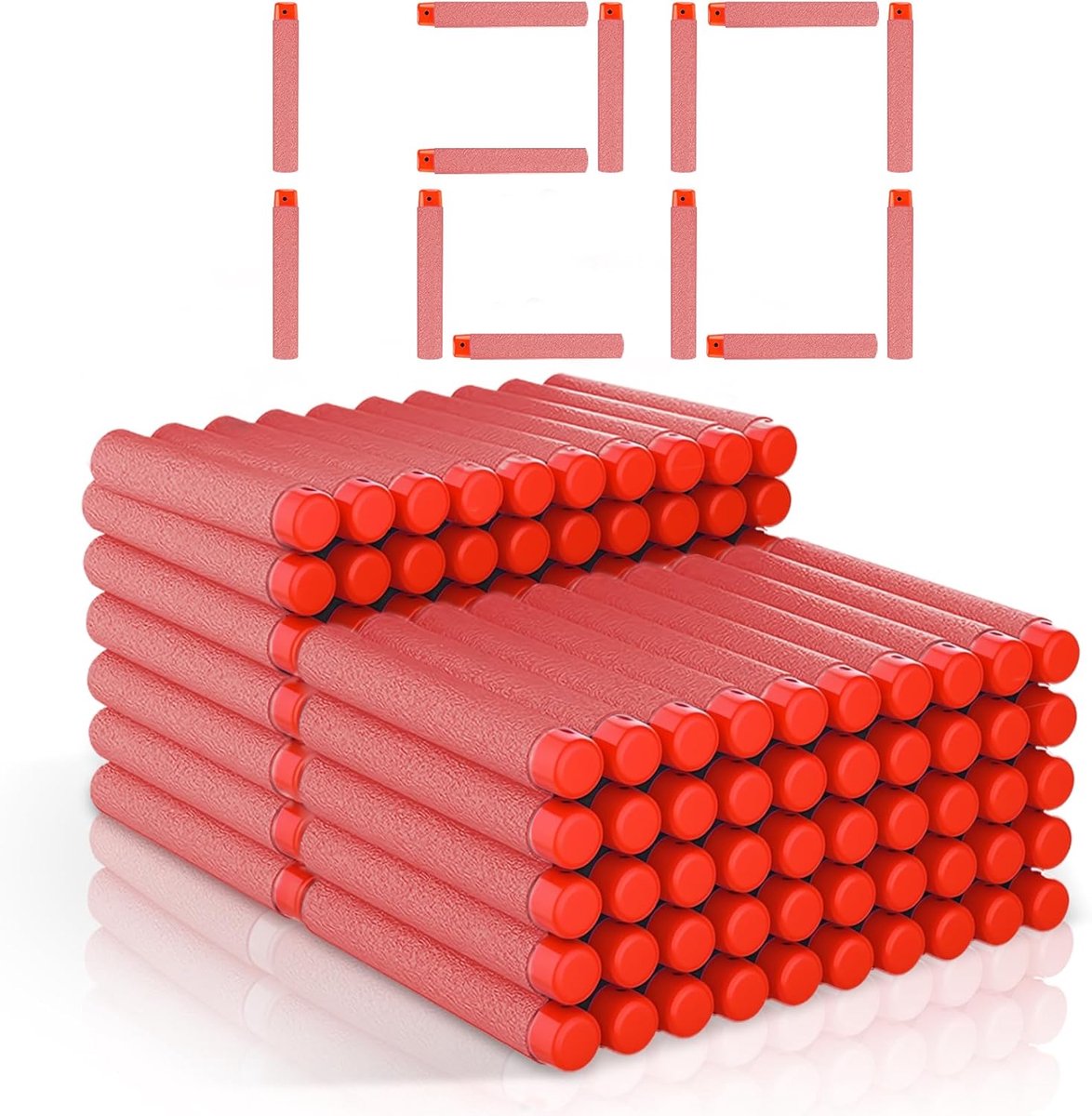 120 stuks voor Nerf pijlen en darts, vervangende pijlen en schuim munitie, schuim darts voor Nerf Elite 2.0 blasters, navulbare darts accessoires, feestfavoriet (Rood 120 Nerf)