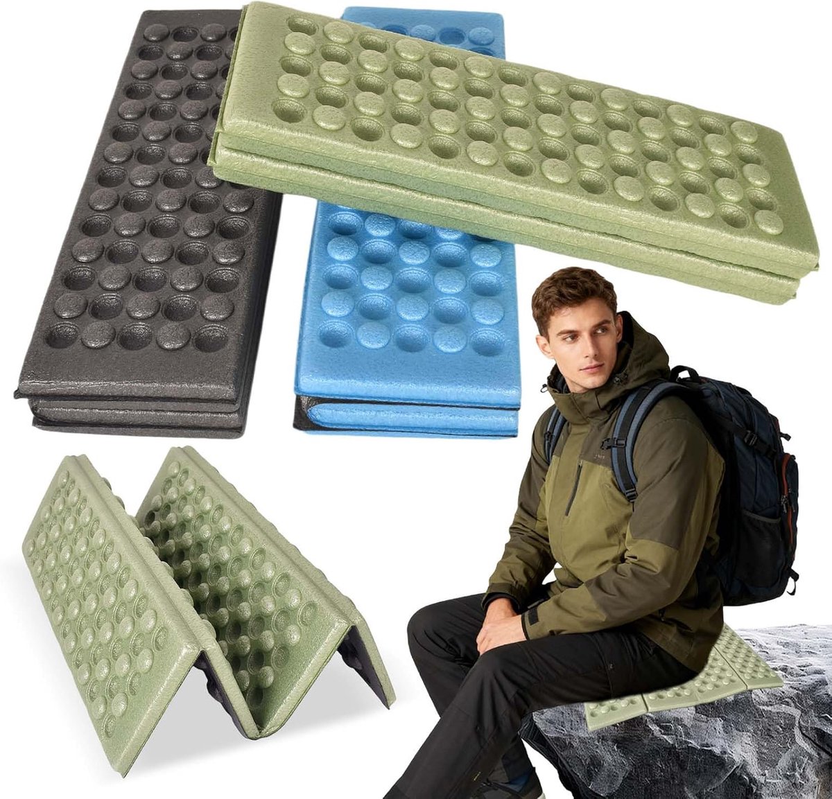 opvouwbaar, 3-delig, draagbaar, voor kamperen, waterdicht, schuimstof, voor kamperen, wandelen, vissen, strand