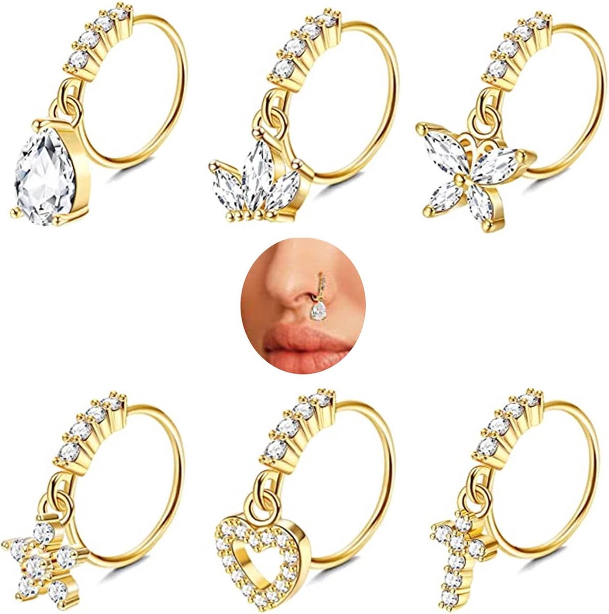 Ringen, Kucheed 20G Chirurgisch Staal Neusringen Hoop L Vorm Neus