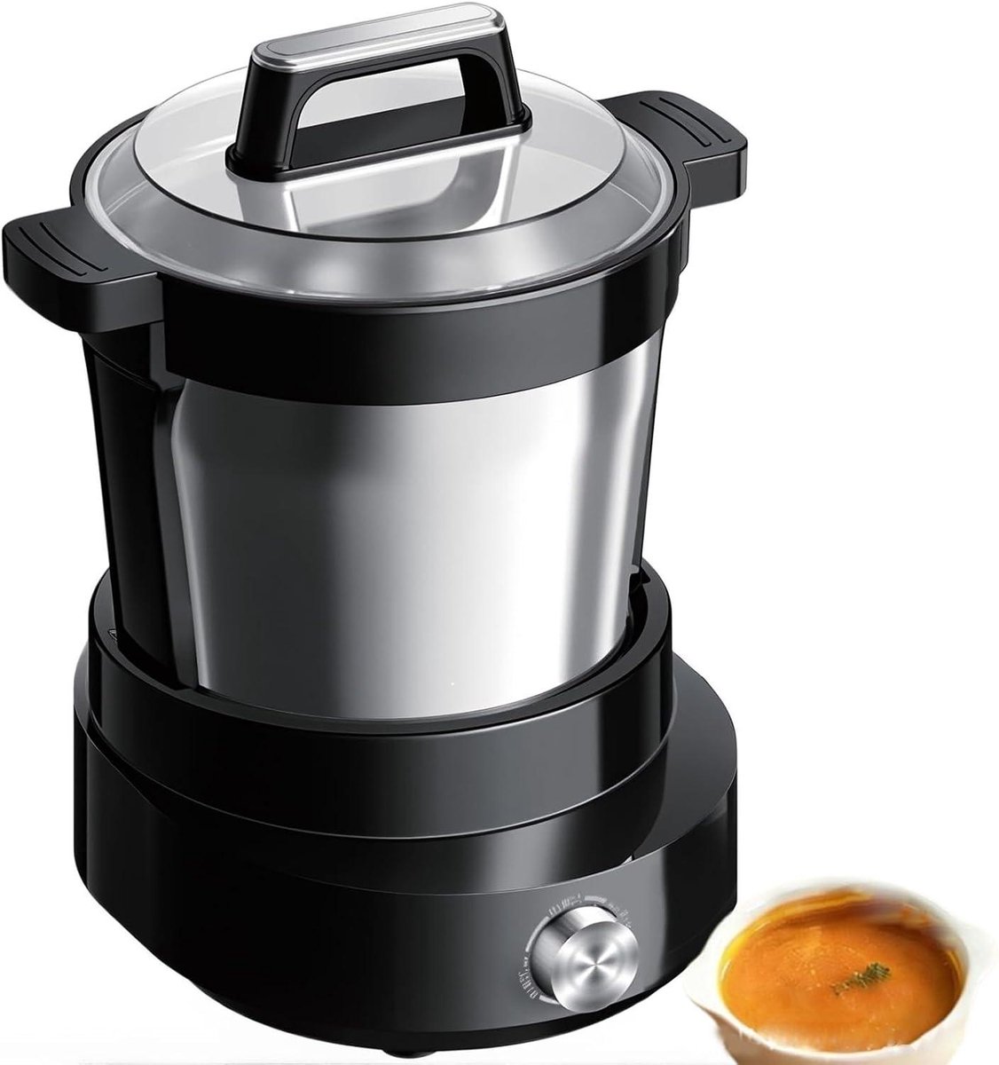 Fufu Maker - Yam Stamper - Afrikaanse Gerechten Bereiden - Snelle Authentieke Textuur - 6 Liter - Zwart
