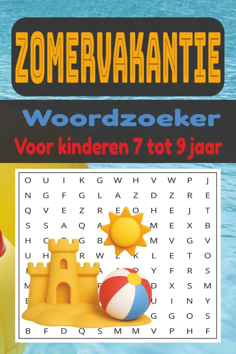 SnelShoppen - Woordzoeker Zomervakantie voor Kinderen 7-9 Jaar - Leuke Puzzels voor Ontspanning, Vergroot Woordenschat en Concentratie - Ideaal voor V