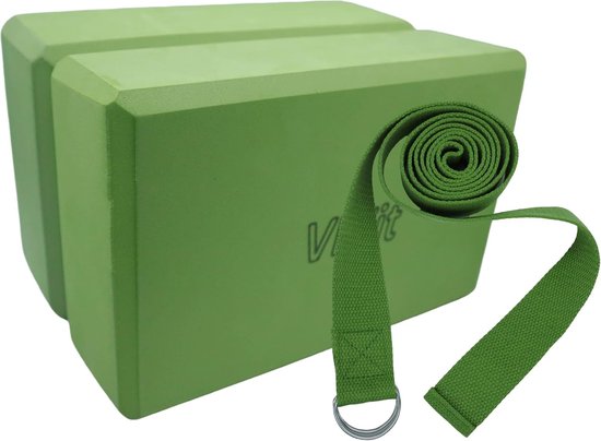 Thijox - Set van 2 yoga-blokken met hoge dichtheid en yoga-D-ring, katoenen stretchband, ideaal voor hot yoga, kleur naar keuze, perfect voor beginner van Thijox — afbeelding 5