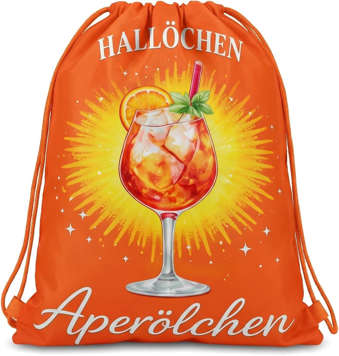 SnelShoppen - Aperol Gym Bag Oranje, Sporttas voor Vrouwen, Perfect voor Carnival, Sport, Reizen, Met Iconische Inscriptie en Motief, 34x40 cm
