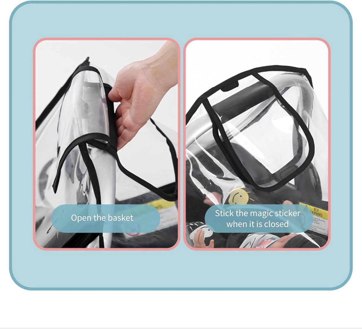Baby Autostoel Regenhoes - Maxi Cosi Cover - Baby Beschermen - Ventilatie Gaten - 50x65x50cm - Zwart – foto 5