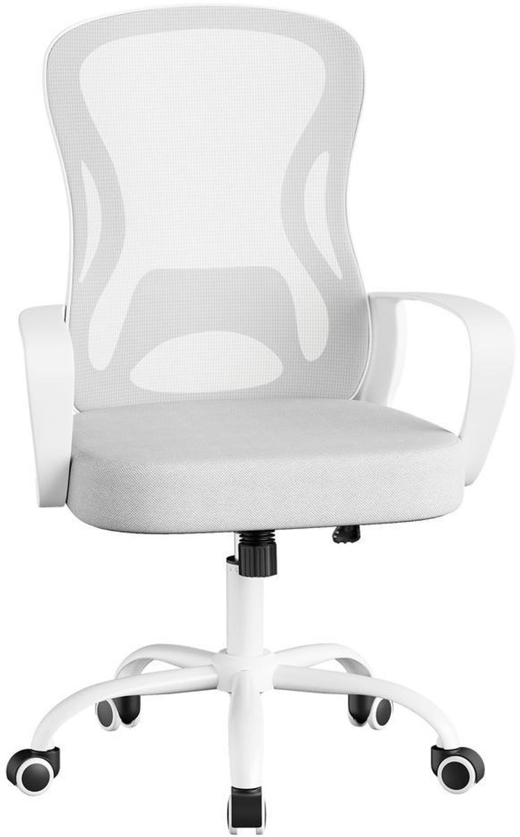 Stoel met mesh-bekleding - Ergonomische bureaustoel - Bureaustoel met schommelfunctie - Grijs