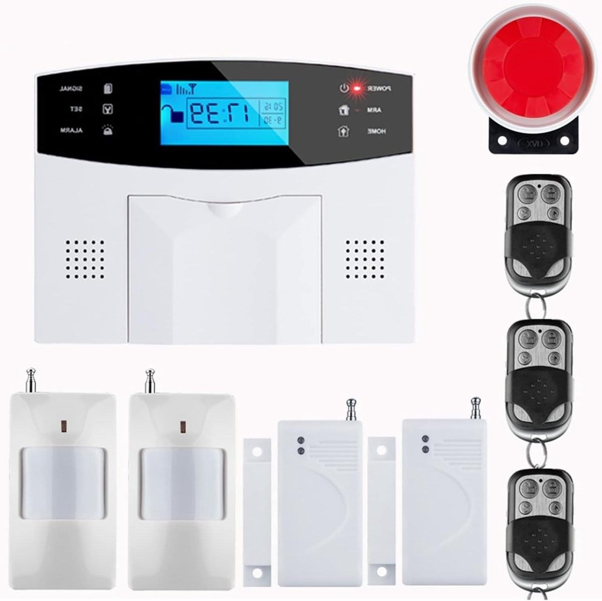 Slimme Alarmset - Woonhuis Beveiliging - Huis Beveiligen - Met LCD Display - 10 seconden opname - Wit