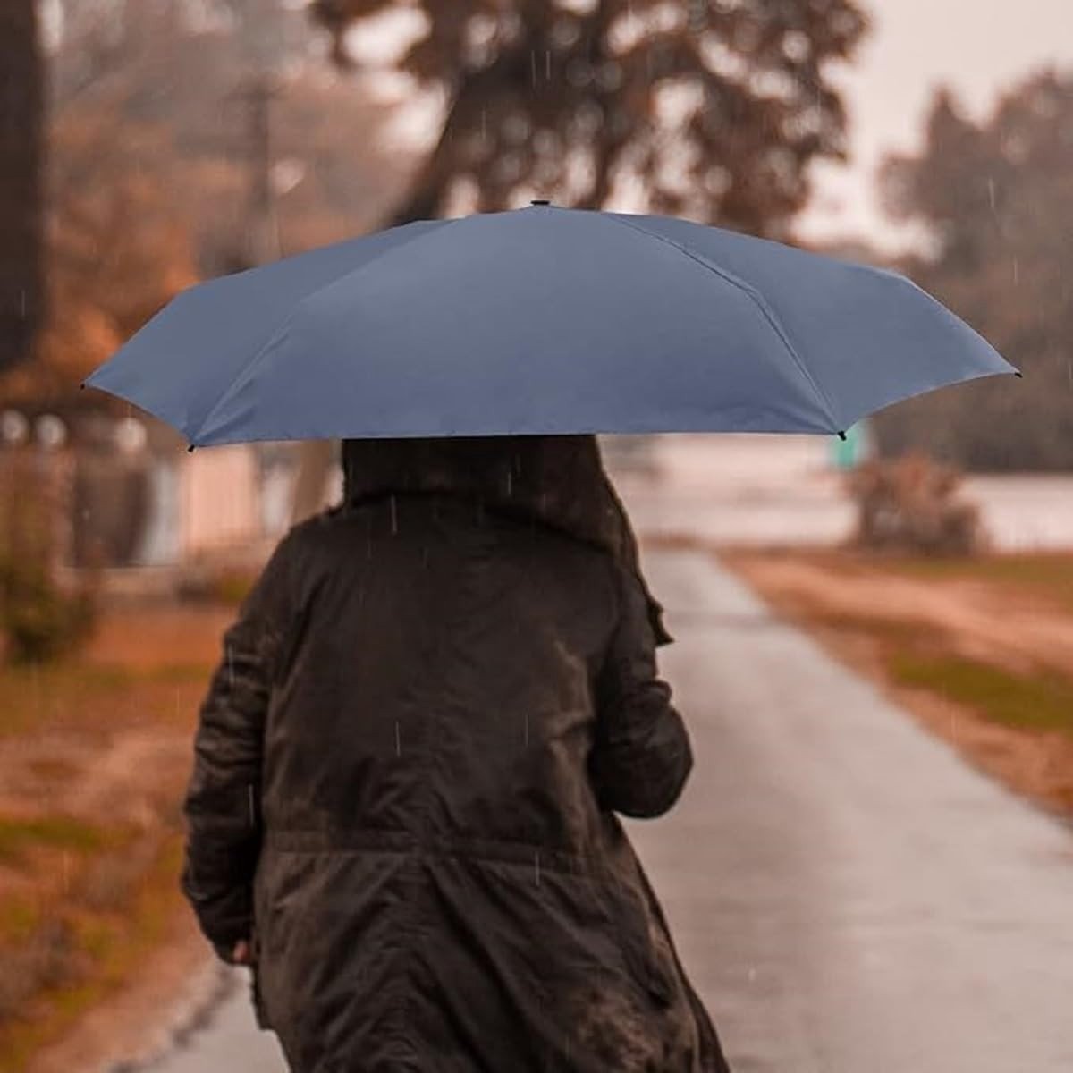 Draagbare opvouwbare parasol met capsule-hoes, voor op reis, donkerblauw, 90 x 53 cm, UV-bescherming. — cadeau in Sport & Outdoor - foto 5